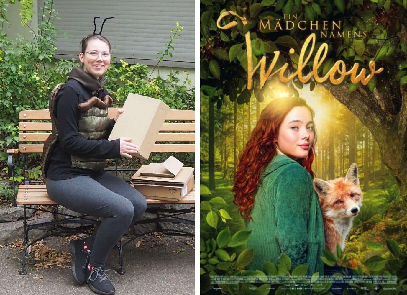 Frau im Kostüm, Filmplakat mit Mädchen und Fuchs